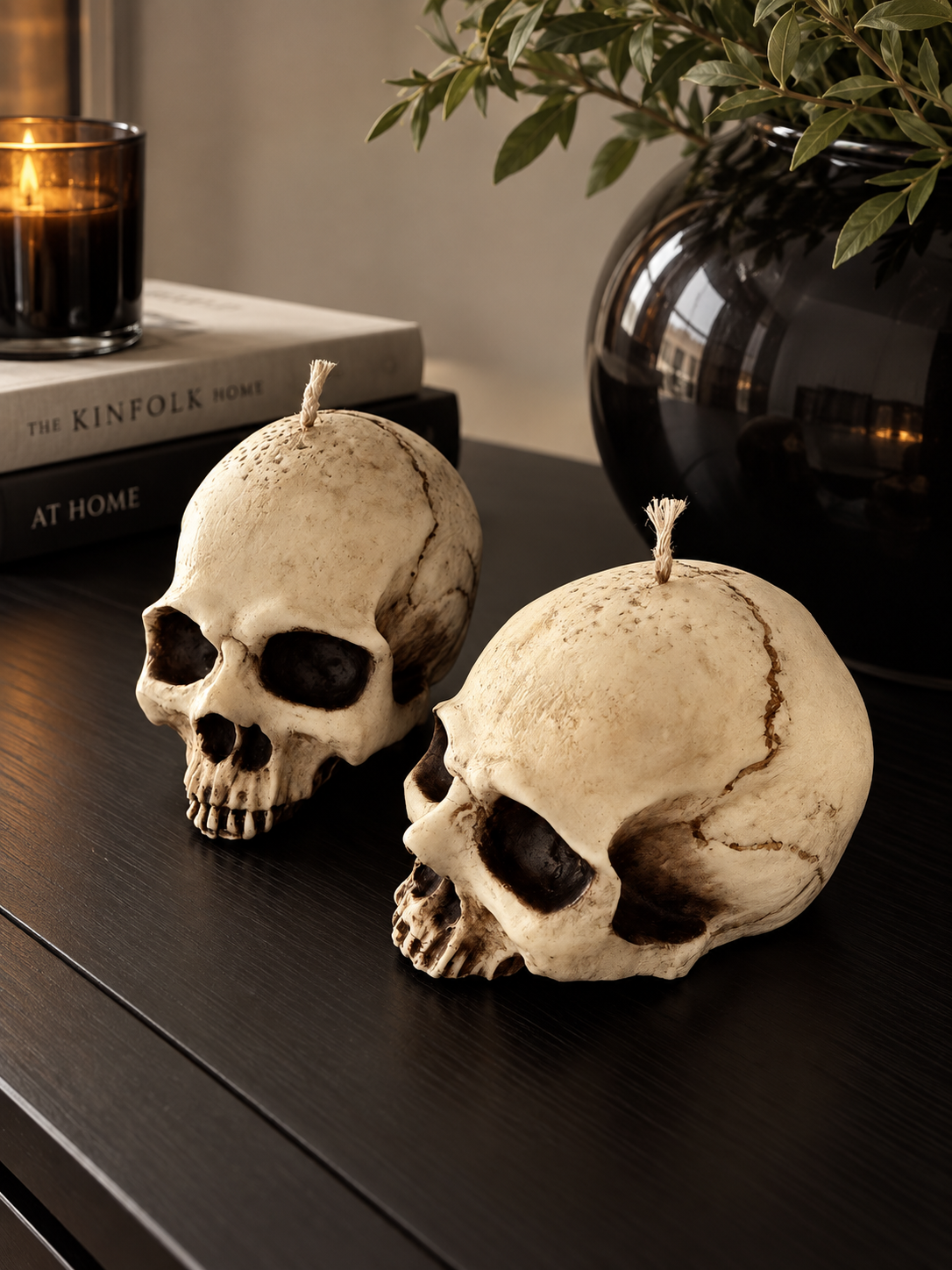 Hand-Painted Skull Candle - Soy Wax